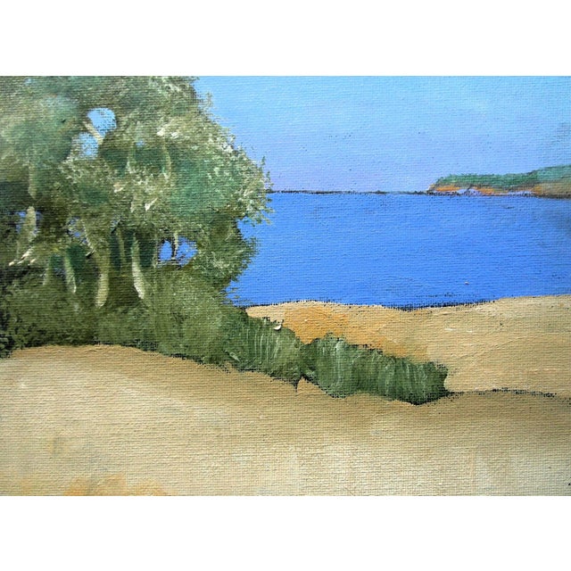 Contemporary Pacific Bluffs Lynne French 8x8 California Landscape Seascape Oil Painting For Sale - Image 3 of 4