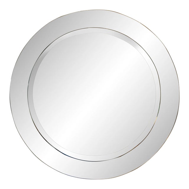 Italian Modern Fontana Arte Inspired Beveled Mirror For Sale