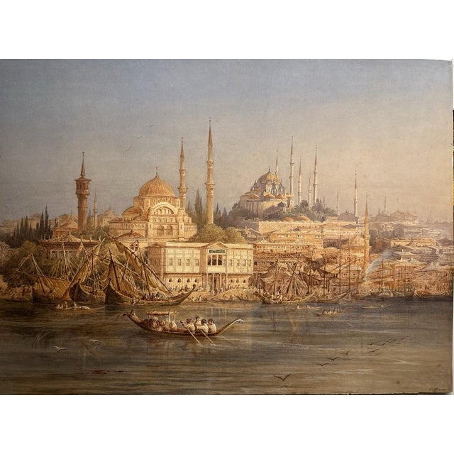 Friedrich Horner, Istanbul (Constantinople) – Hagia Sophia, Gouache Painting on Paper, in Good conditions. Designed 1890...