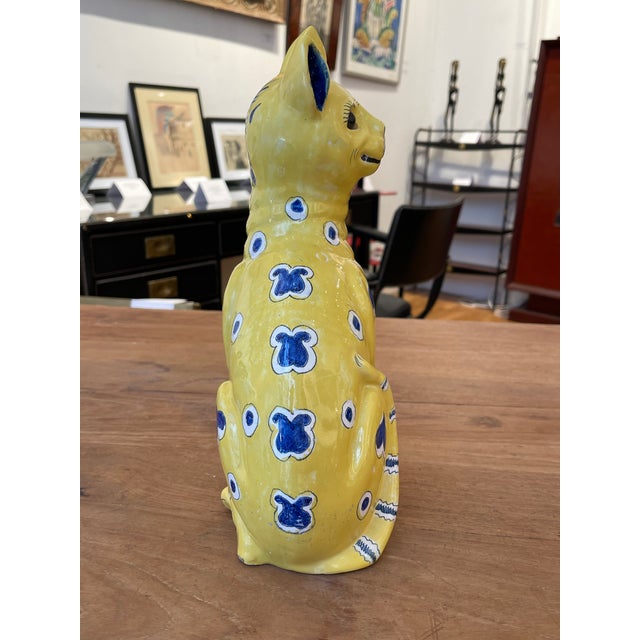 Emile Gallé, Yellow Cats, 1800s, Ceramic, Set of 2 For Sale - Image 4 of 16