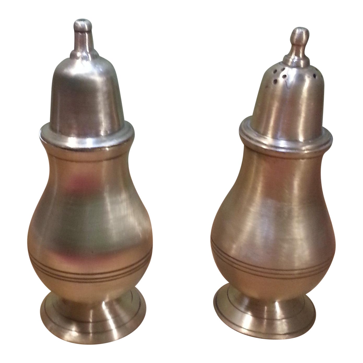 1940's Vintage Solid Brass Salt and Pepper Shakers Chairish