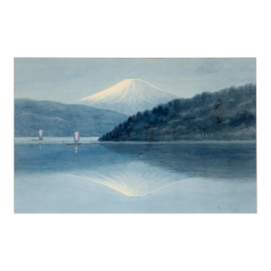Reflection of Mt. Fuji on Lake, After Niimi Sei - Watercolor on Paper