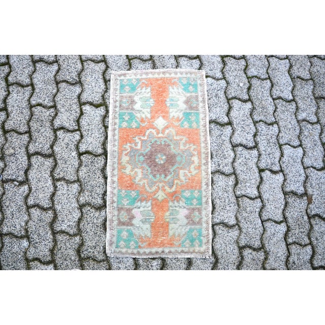 1960s Vintage Small Bohemian Rug For Sale - Image 6 of 6