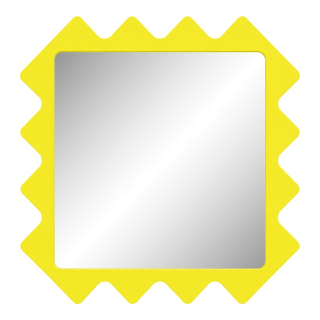 Oberig 44 Sculptural Yellow Mirror Inspired by Ukrainian Heritage For Sale