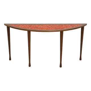 Mid Century Modern Mosaic Top Console Table, C. 1960’s For Sale