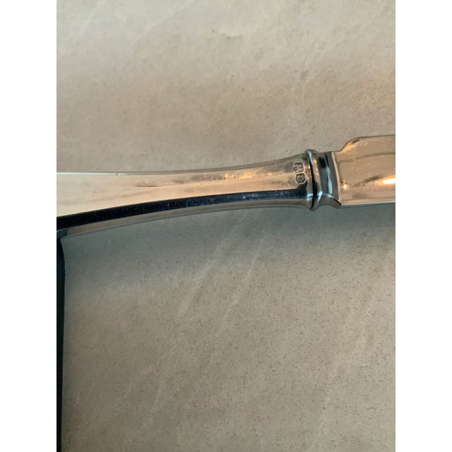 Metal Vintage Mappin & Webb Sterling Silver Knives With Finger Point Stainless Blade - Set of 6 For Sale - Image 7 of 8