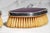 Wonderful Antique English Hallmarked Sterling Silver Vanity Brush Set Presentation Box Purple Celluloid Guilloché Style Edwardian Home Decor For Sale - Image 10 of 18