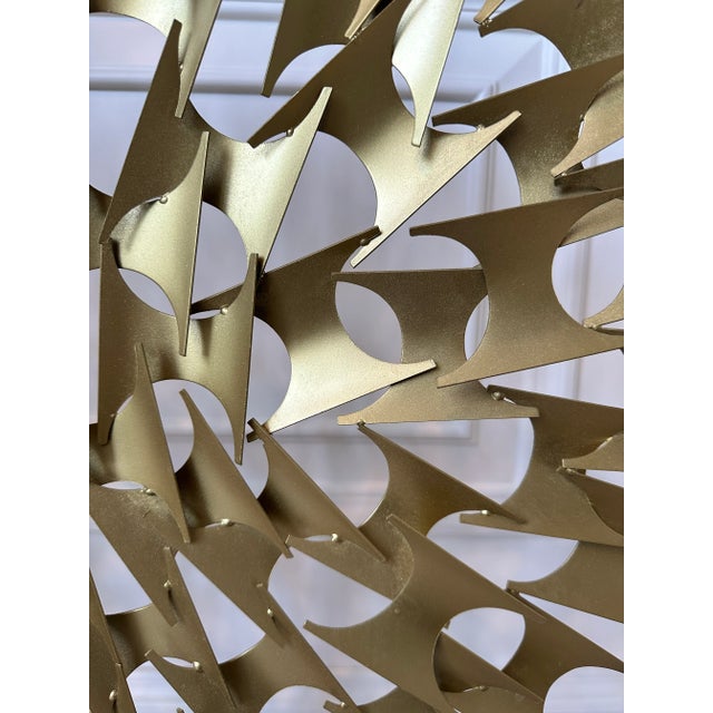 Vintage 31” Brutalist Metal Sunburst Objet in the Manner of Marc Weinstein For Sale In Los Angeles - Image 6 of 12
