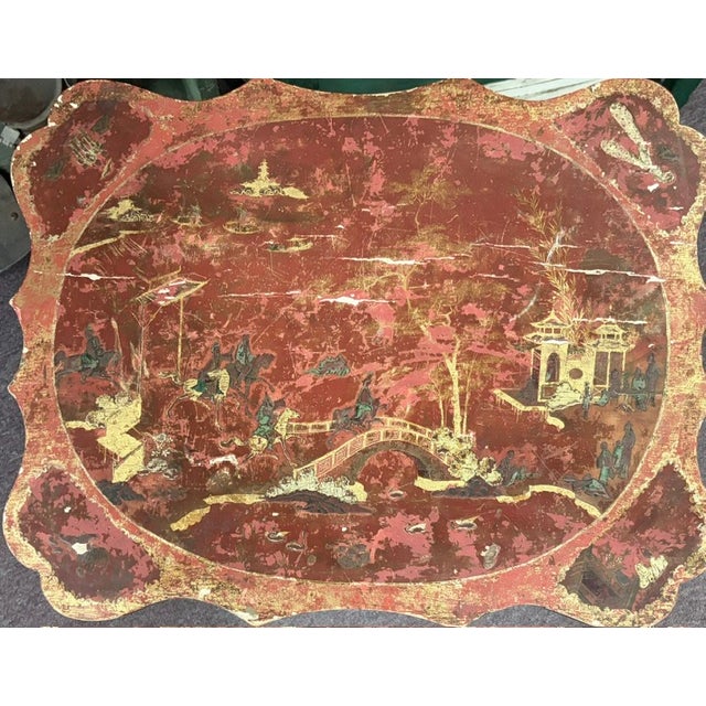 Mid-Century Modern Early Mid Century Chinese Wood Table With Bamboo Wood Base For Sale - Image 3 of 14