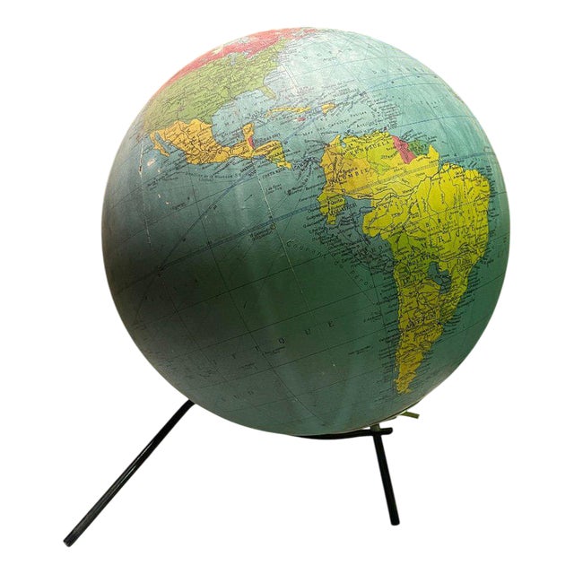 Terrestrial Globe in Glass, 1960s For Sale