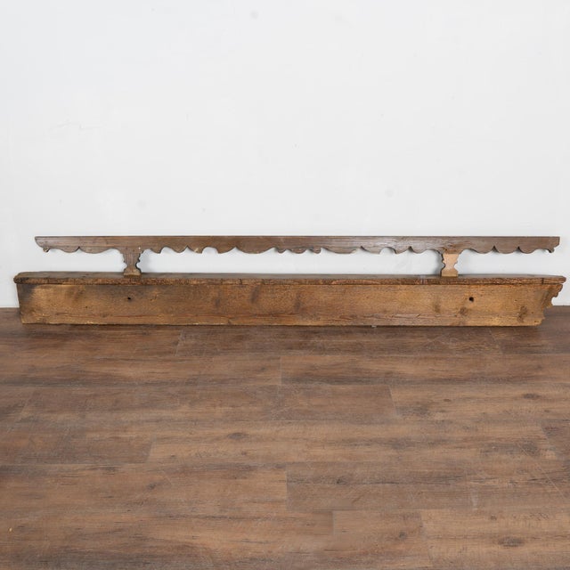 19th Century Original Blue Painted Hanging Rack With Shelf For Sale - Image 12 of 12