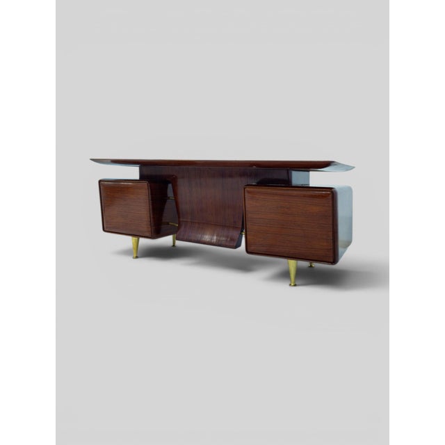 Mid-Century Italian Executive Table Desk by Vittorio Dassi, 1950s For Sale - Image 4 of 18