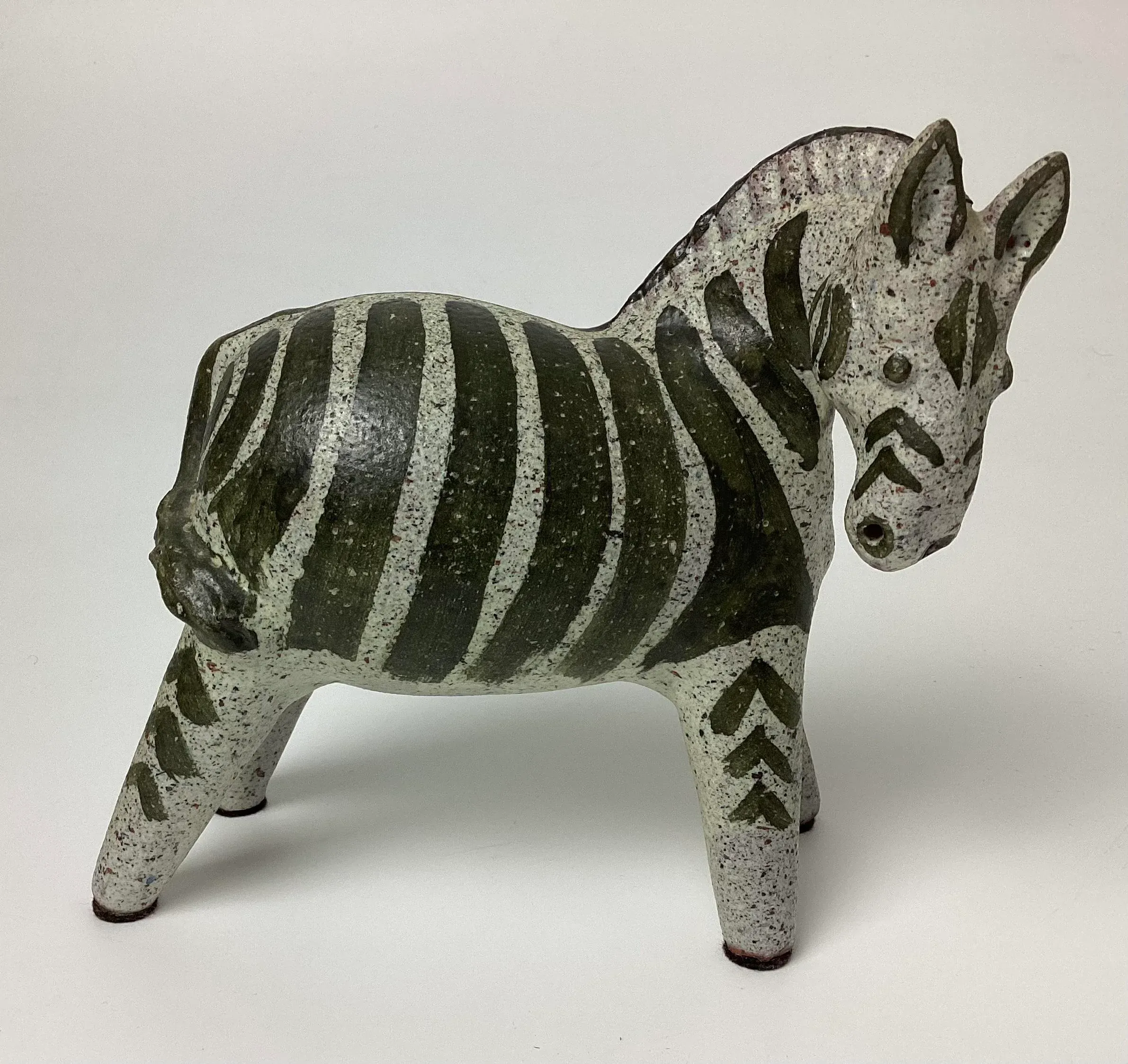 希少 スペインALFARAZ 陶器置物 貴婦人 ヴィンテージ ミッドセンチュリー Mid Century Alfaraz Pottery Modernist Zebra Sculpture, Spain, 1960