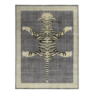 Rug & Kilim’s Oversized Tiger Rug in Charcoal, 12x15 For Sale