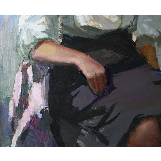 Alfejs Bromults, Wife Portrait, Oil on Cardboard For Sale - Image 6 of 7