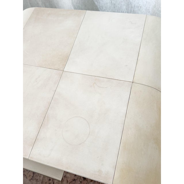 Beige Restoration Hardware Lucien Parchment Nightstands – Pair For Sale - Image 8 of 12
