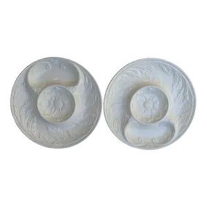 White Majolica Artichoke Plates- A Pair