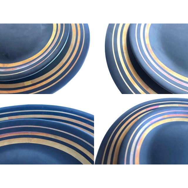 1970s Block Bidasoa Porcelain Orbit Creation Dinner and Salad Plates, 12 Piece Set For Sale - Image 12 of 14