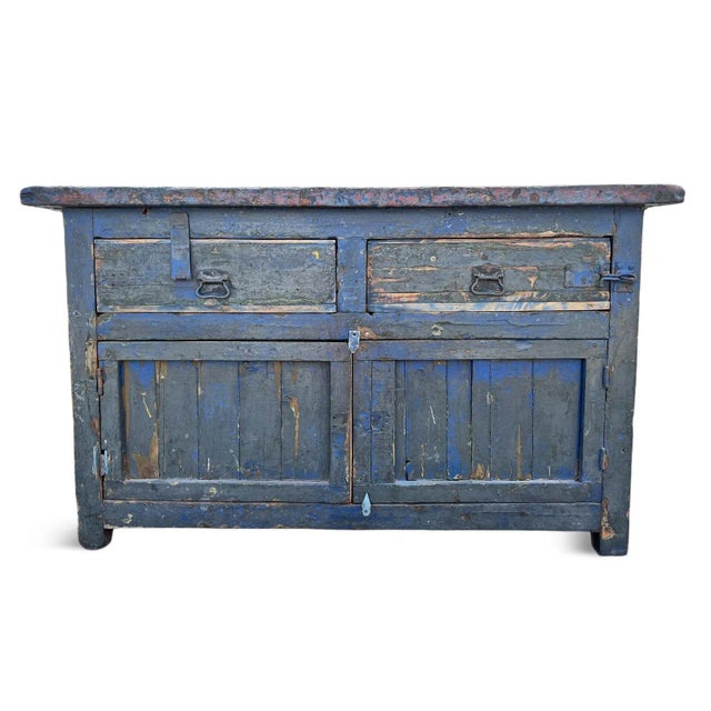 Antique Rustic Farmhouse North India Shop Cabinet For Sale - Image 4 of 13