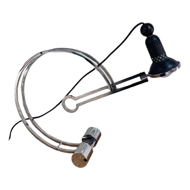 Black Counterbalance Lamp by Charles Martin, 1970 For Sale