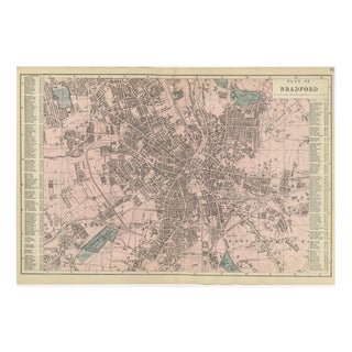 Victorian Bradford Street Plan Map by Edward Weller, 1885 For Sale