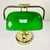 1970s 1970s Vintage Art Deco Arts & Crafts Emeraldite Bottle Green Glass Shade Brass Bankers Desk Lamp For Sale - Image 5 of 16