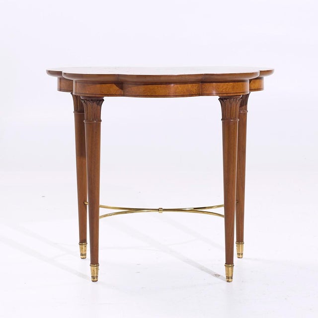 Wood Tommi Parzinger for Charak Mid Century Brass and Mahogany Side End Tables - Pair For Sale - Image 7 of 11