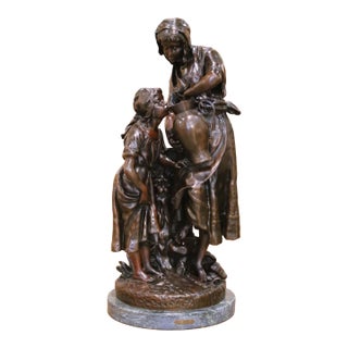 Early 20th Century French Bronze Sculpture “A La Fontaine” Signed Émile Carlier For Sale