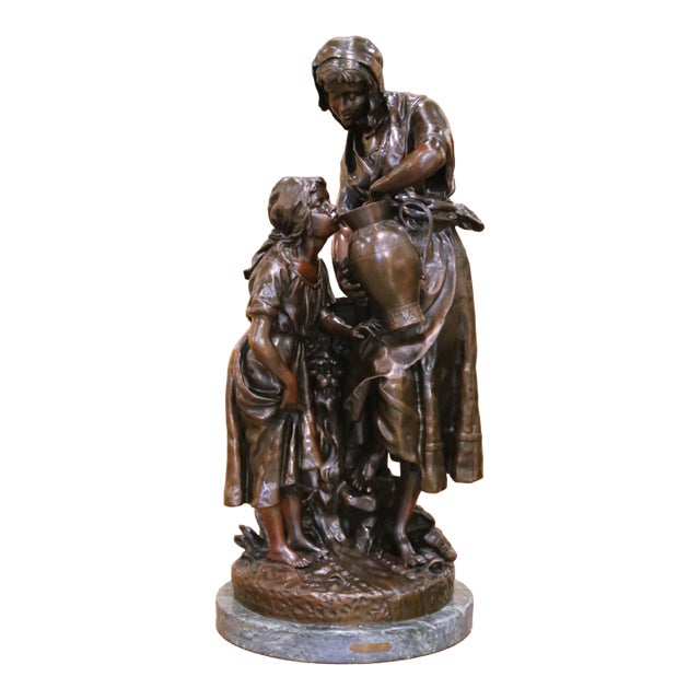 Early 20th Century French Bronze Sculpture “A La Fontaine” Signed Émile Carlier For Sale