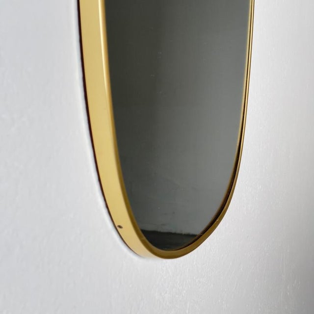Gold Brass and Glass Mirror attributed to Gio Ponti / E. Müller Glas, 1950s For Sale - Image 8 of 18
