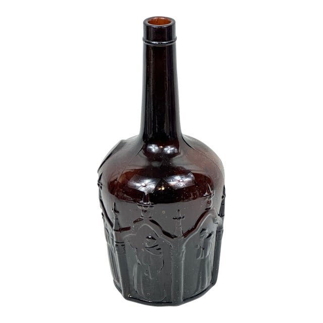 Antique Amber Figural Monk Bottle For Sale