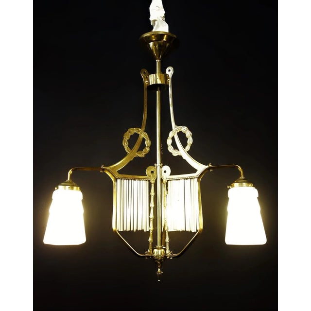 Antique Art Nouveau French Ceiling Lamp For Sale - Image 10 of 12