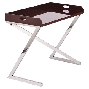 Console or Desk in Chrome and Brown Acrylic Glass by Romeo Rega, Italy, 1970s