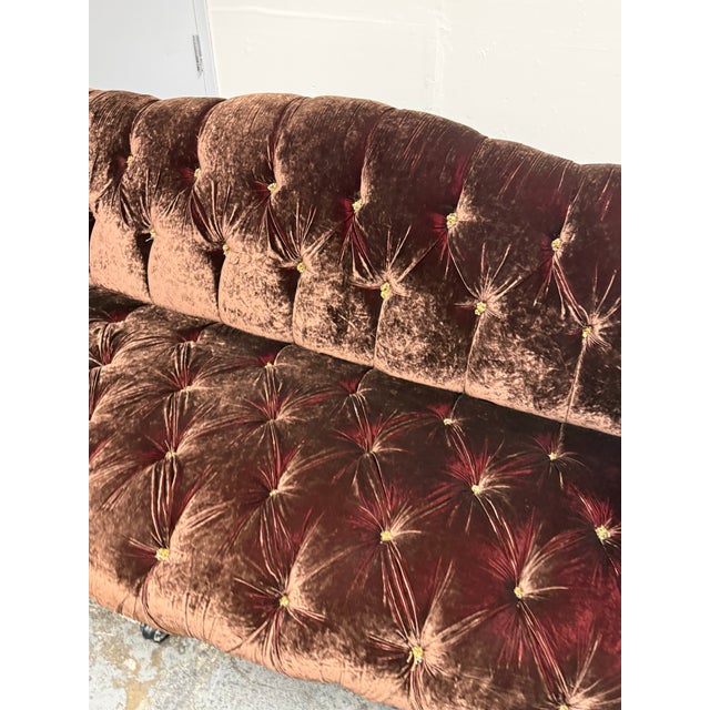 Provasi Bespoke Paris Velvet Sofa, Vintage For Sale - Image 10 of 12