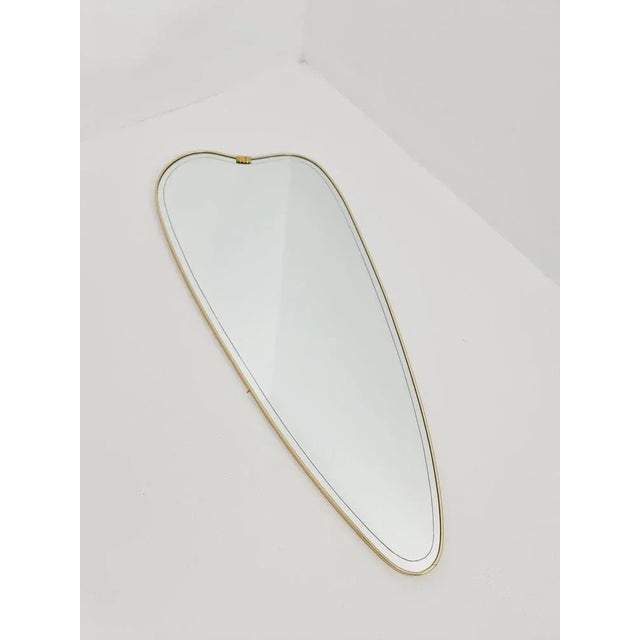 Gold Mid-Century German Asymmetric Brass Wall Mirror, 1960s For Sale - Image 8 of 10