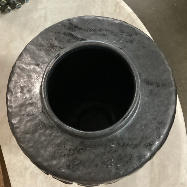 A Handcrafted Textured Urn From Thailand For Sale In Atlanta - Image 6 of 12