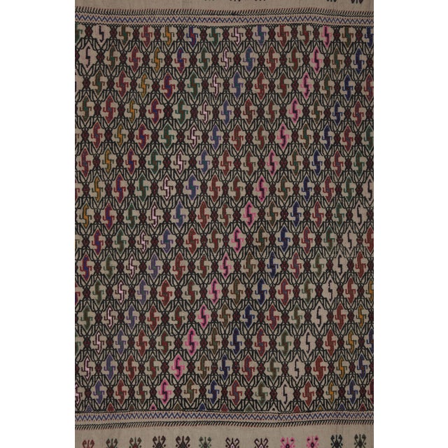 Mid-Century Modern Handwoven Turkish Petite Kilim Rug 3'9'' X 5' For Sale - Image 3 of 13