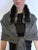 Evelyne Prélonge Cashmere & Faux Fur Shawl – Luxe Gray Wrap, Made in France For Sale In Raleigh - Image 6 of 11