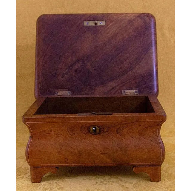 Tan Louis-Philippe Walnut Box with Doucine and Marquetry, 1840s For Sale - Image 8 of 11