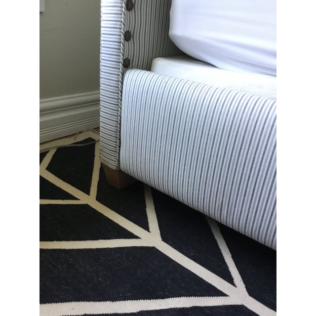 Serena & Lily Twin Blue Pinstriped Bed Frames For Sale - Image 4 of 13