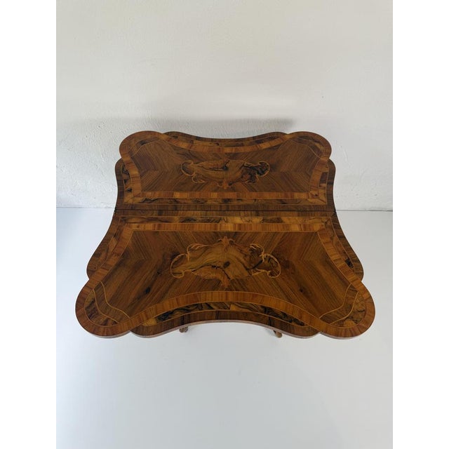 Antique Burl Game Table in Walnut, 1800s For Sale - Image 5 of 15