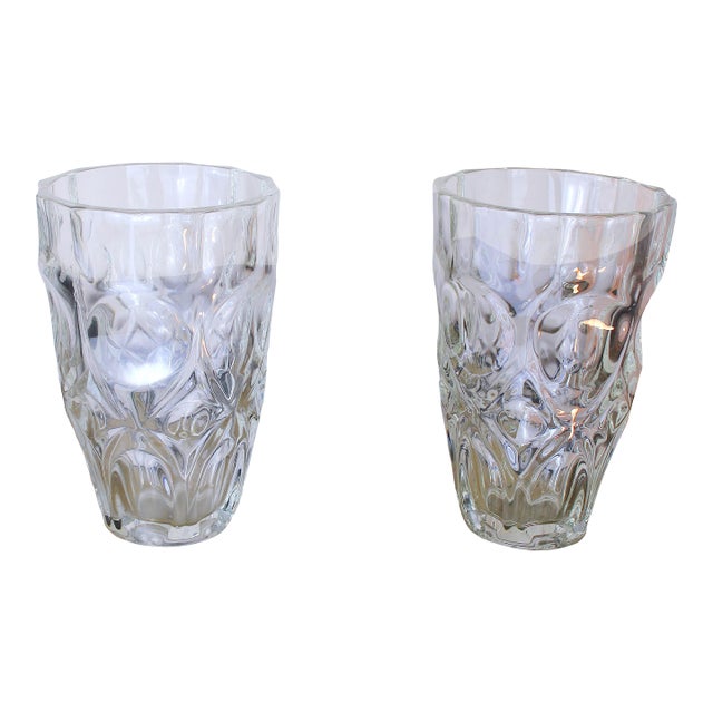 Pair of Cut Crystal Vases, France, 1970s For Sale