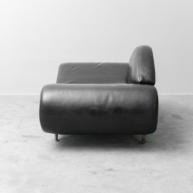 Animal Skin Modern Style Chair in Black Leather, 1990s For Sale - Image 7 of 12