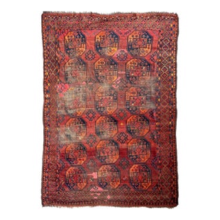 KINTSUGI Nomadic Elephant Track Village Antique Ersari Old-World Beauty Rug 7 x 10 For Sale