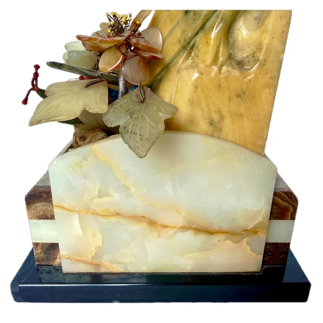 Pair Art Deco Jadeite & Multi-Stone Parrot Bookends For Sale - Image 12 of 18