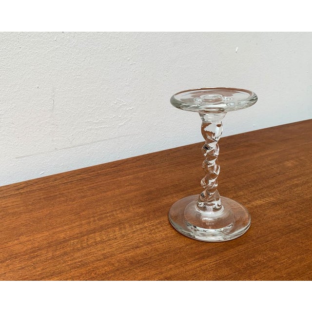 Vintage Glass Twisted Candle Stick Holder, 1970s For Sale - Image 3 of 18