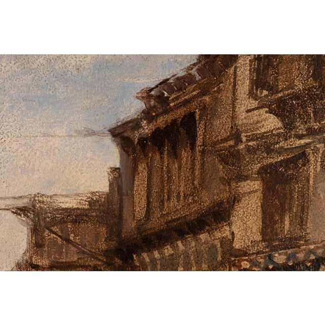 Unknown, Animated Orientalist Landscape, 1884, Oil on Panel For Sale - Image 7 of 15