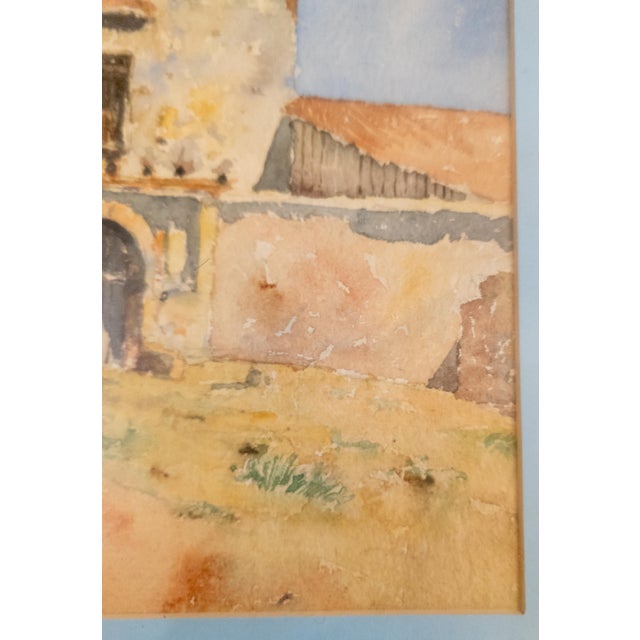 19th Century American Southwestern Watercolor Painting of San Diego California Mission For Sale - Image 11 of 14