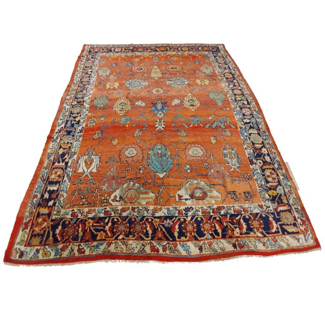 Unique piece, crossover between a Bijar and Sultanabad. Great allover design: Bijar rugs are often called the iron rugs of...