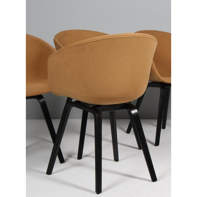 Model AAC22 Dining Chairs in Fabric and Black Stained Oak, 2010s, Set of 4 For Sale - Image 6 of 8